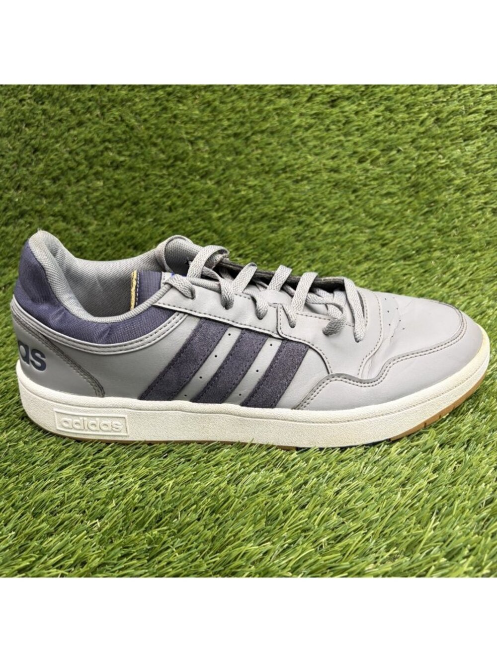 Adidas Hoops 3.0 Low Mens Size 9.5 Gray Navy Athletic Lifestyle Shoes Sneakers
